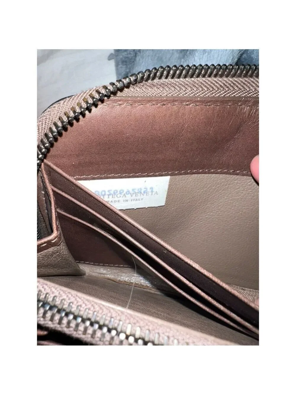 Women's Bottega Veneta Brown Intrecciato Leather Zip-Around Wallet One Size